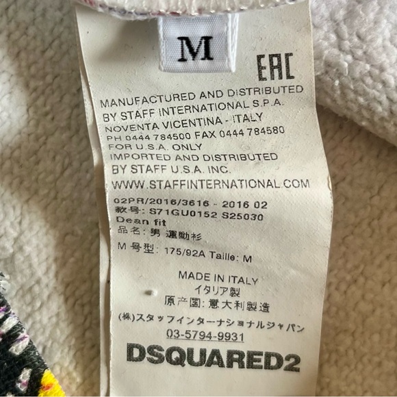 Dsquared2 Japanese Manga Graffiti Print French Terry Sweatshirt Size M - Picture 9 of 10